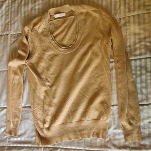 Chloé Tan Cashmere Scoop Neck Sweater M